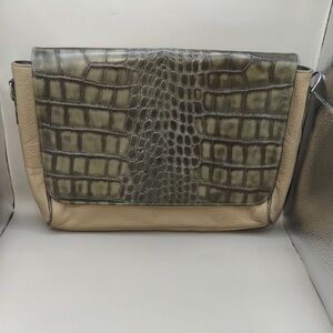Whitten alligator printed cowhide leather bag
